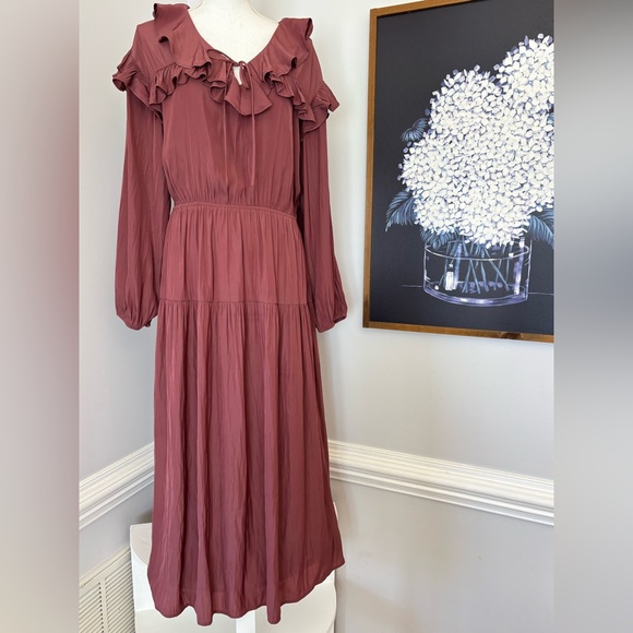 Universal Thread Dusty Rose Long Sleeve Dress - Picture 2 of 7